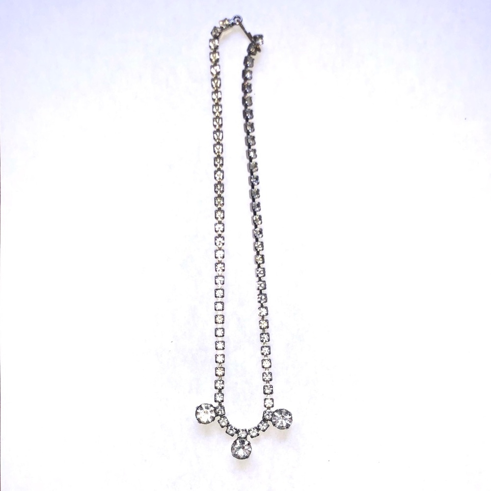 Authentic Vintage super cute rhinestone tennis necklace, adjustable
